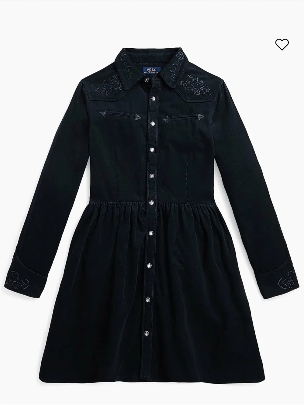 POLO Ralph Lauren Girl's Western-Inspired Corduroy Shirtdress Sz14